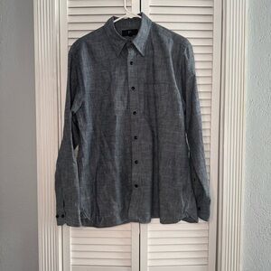 Banana Republic 100% Cotton Standard Fit Button Down Shirt Mens Medium Blue Gray